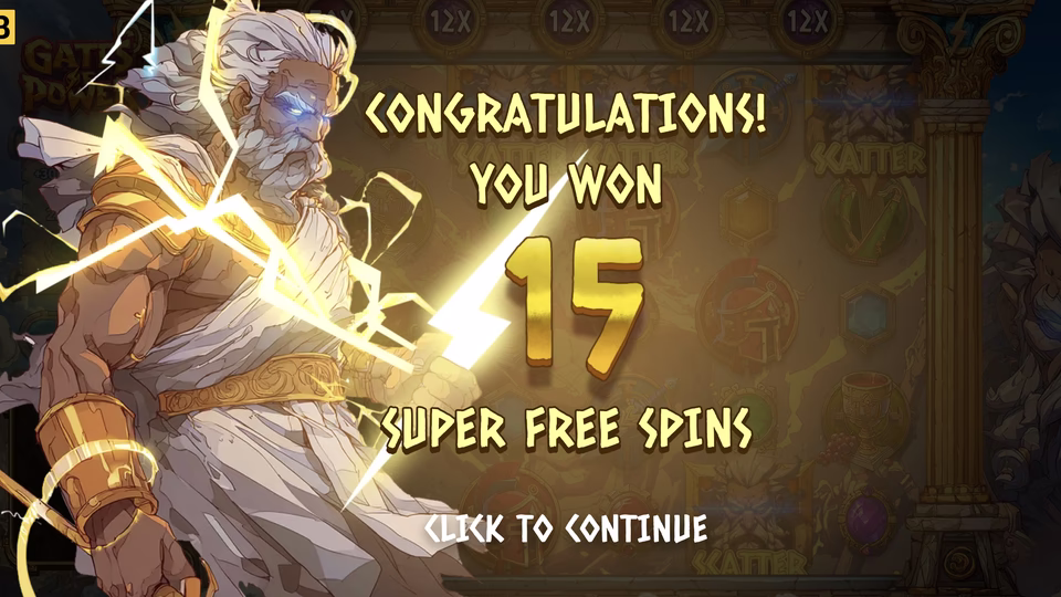 شاشة تشغيل Gates of Power Super Free Spins